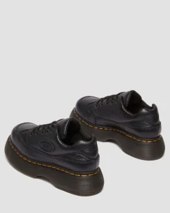 Buzz 5-Ösen Milled Nappa Leder Schuhe in Schwarz