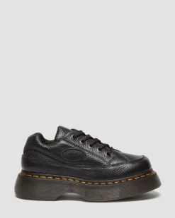 Buzz 5-Ösen Milled Nappa Leder Schuhe in Schwarz