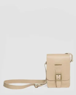 Carrara Vertikale Umhängetasche aus Leder in Beige