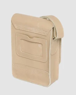 Carrara Vertikale Umhängetasche aus Leder in Beige