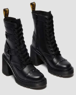 CHESNEY HARNESS SENDAL LEDER STIEFEL MIT ABSATZ in Schwarz