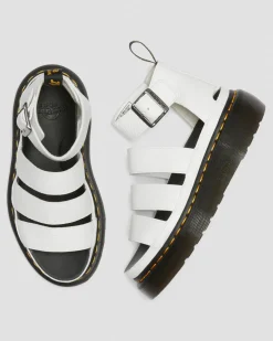 Clarissa II Quad Milled Nappa Leder Plateau Sandalen in Weiß