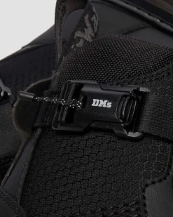 COMBS TECH MK.02 LEDER & CANVAS UTILITY BOOTS in Schwarz