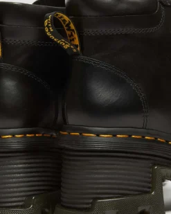 Corran 3-Ösen Atlas Leder Stiefel mit Absatz in Schwarz