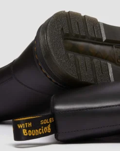 Crewson Leder Schnürstiefel in Black
