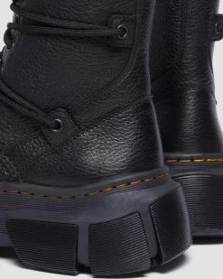 Dmxl Leder 8-Ösen Stiefel in Schwarz