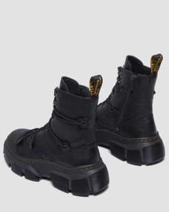 Dmxl Leder 8-Ösen Stiefel in Schwarz