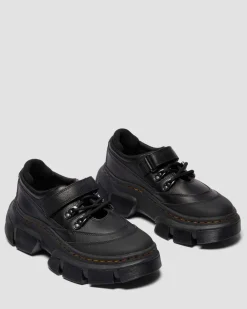 DMXL MARY JANE LEDER SCHUHE in Schwarz