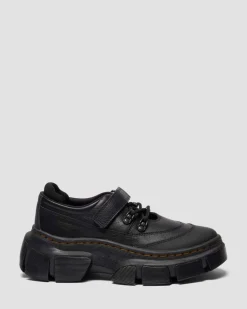 DMXL MARY JANE LEDER SCHUHE in Schwarz