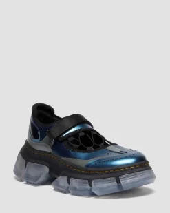 DMXL V2 MARY JANE SCHUHE in Blau & Silber