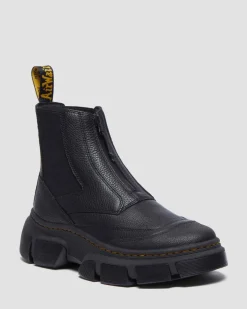 Dmxl Zip Leder Chelsea Boots in Schwarz