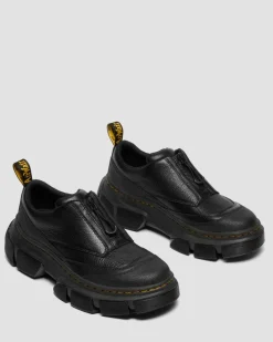DMXL Zip Leder Schuhe in Schwarz