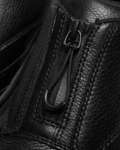 DMXL Zip Leder Schuhe in Schwarz