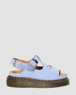Dunnet Flower Buttersoft Leder Sandalen in Cornflower Blau