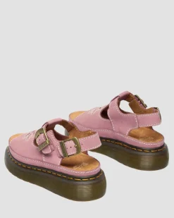 Dunnet Flower Nubuck Plateausandalen in Dusty Rose Pink
