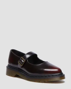Elphie Mary Jane Leder Schuhe in Cherry Red