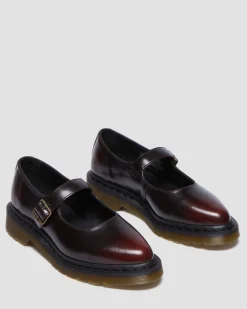 Elphie Mary Jane Leder Schuhe in Cherry Red