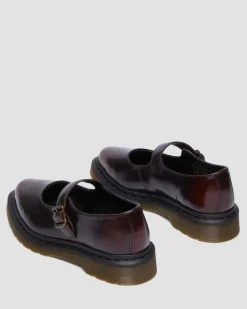 Elphie Mary Jane Leder Schuhe in Cherry Red
