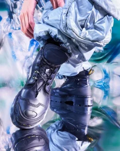 EXOSHIELD XX01 Lederstiefel mit Stahlkappe in Schwarz