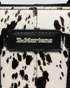 Extra Kleine Dalmatiner Hair On Leder Tote Bag in Creme & Schwarz