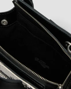 Extra Kleine Dalmatiner Hair On Leder Tote Bag in Creme & Schwarz