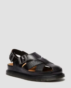 Fisherman Crocodile Analine Leder Sandalen in Dunkelbraun
