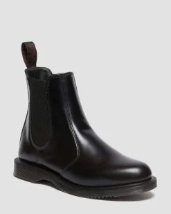 Flora Glattleder Chelsea Boots in Schwarz