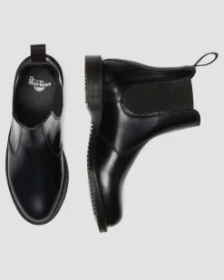 Flora Glattleder Chelsea Boots in Schwarz