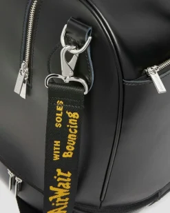 Glattleder Weekender Tasche in Schwarz