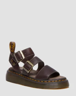 Gryphon Quad Grizzly Leder Sandalen in Dunkelbraun