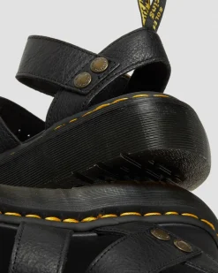 Gryphon Quad Leder Plattform Sandalen in Schwarz