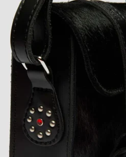 Hair On & Kiev Leder Umhängetasche 18 cm in Schwarz