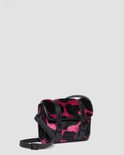 Hair-On Cow Print Umhängetasche 18cm in Thrift Pink