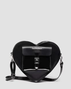 Herzförmige Ledertasche in Schwarz