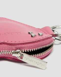 Herzförmige Schlüsselanhänger Ledertasche in Dms Pink