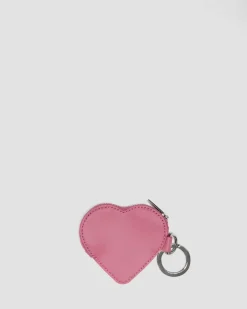 Herzförmige Schlüsselanhänger Ledertasche in Dms Pink