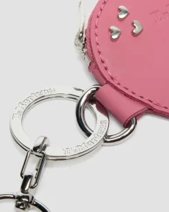 Herzförmige Schlüsselanhänger Ledertasche in Dms Pink
