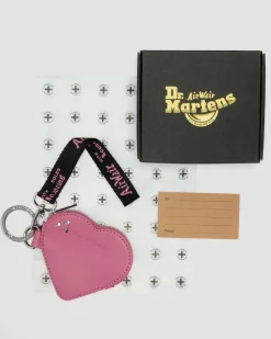 Herzförmige Schlüsselanhänger Ledertasche in Dms Pink