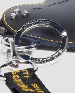 Herzförmige Schlüsselanhänger Ledertasche in Schwarz