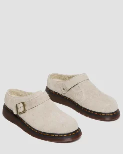 Isham Faux Shearling Lined Wildleder Mules in Vintage Taupe