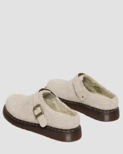 Isham Faux Shearling Lined Wildleder Mules in Vintage Taupe