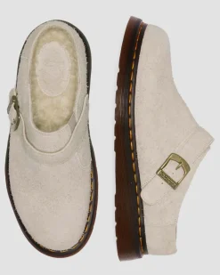Isham Faux Shearling Lined Wildleder Mules in Vintage Taupe
