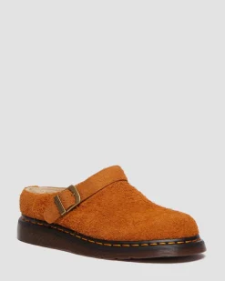 Isham Faux Shearling Lined Wildleder Mules in Pecan Brown