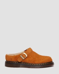 Isham Faux Shearling Lined Wildleder Mules in Pecan Brown