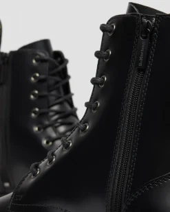 JADON GLATTLEDER PLATEAUSTIEFEL in Schwarz