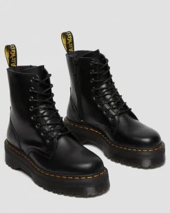 JADON GLATTLEDER PLATEAUSTIEFEL in Schwarz