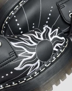 Jadon Hi Solar Flare Reclaimed Leder Plateaustiefel in Schwarz & Weiß