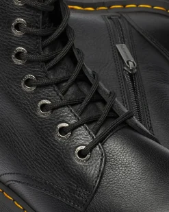 Jadon III Pisa Leder Plateaustiefel in Schwarz