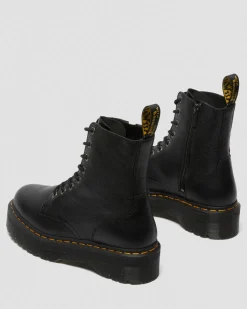 Jadon III Pisa Leder Plateaustiefel in Schwarz