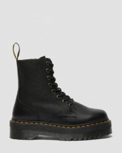 Jadon III Pisa Leder Plateaustiefel in Schwarz